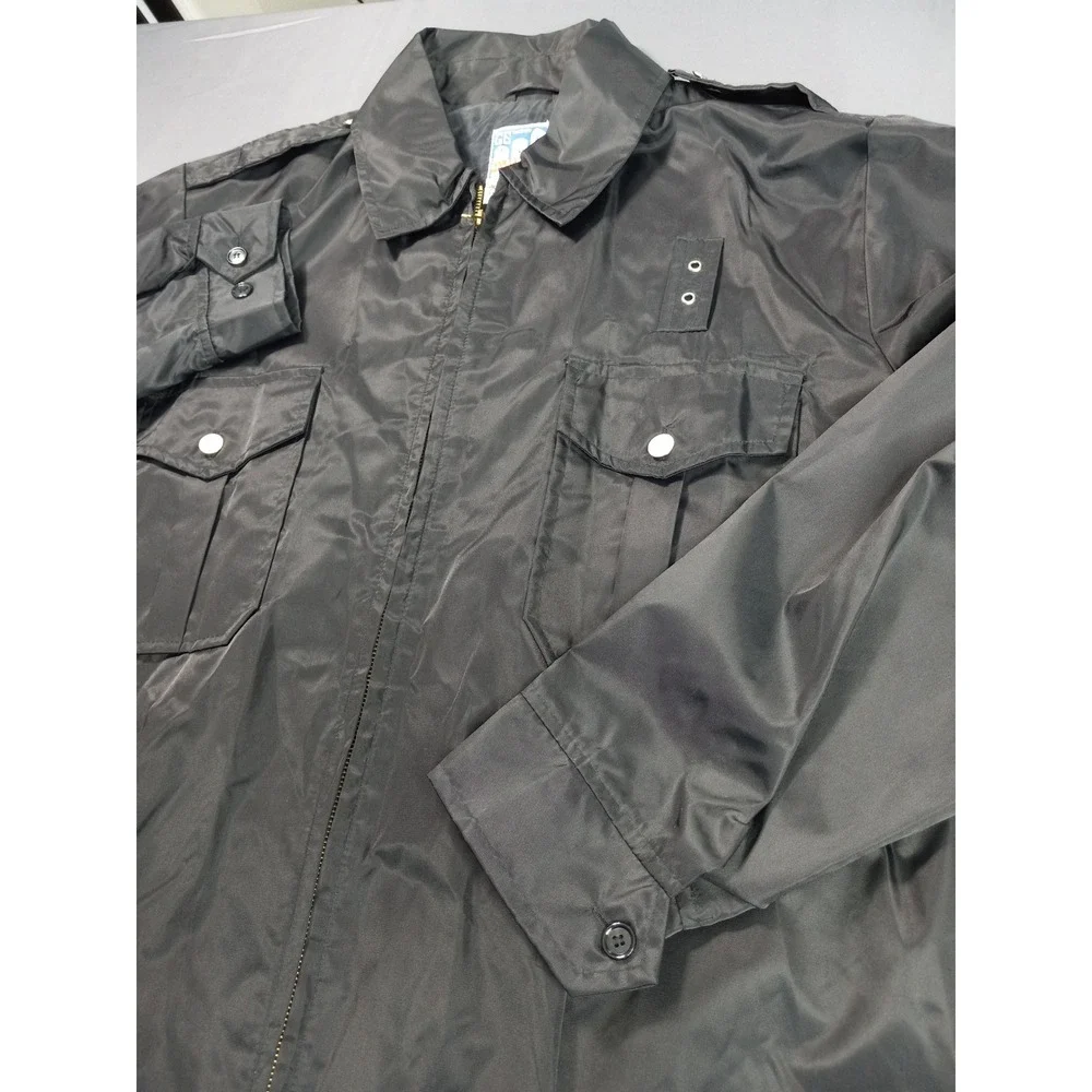 Vintage 80s Galebreaker Black Nylon Utility Tactical Workwear Jacket Men's XL